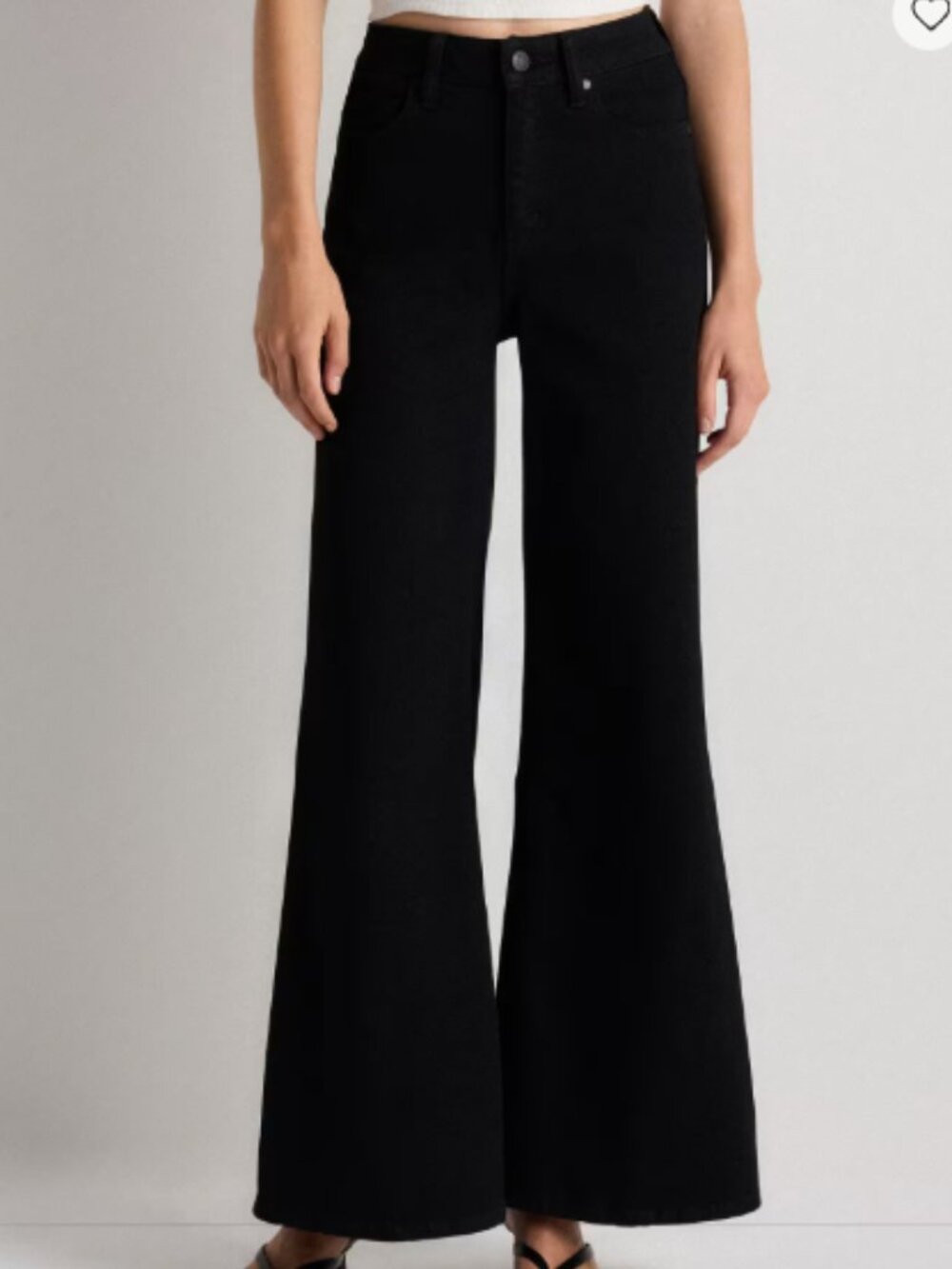 Quince Bella Stretch Palazzo Jeans Black Size 26/30